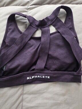 Alphalete Deep Plum Strappy Sports Bra